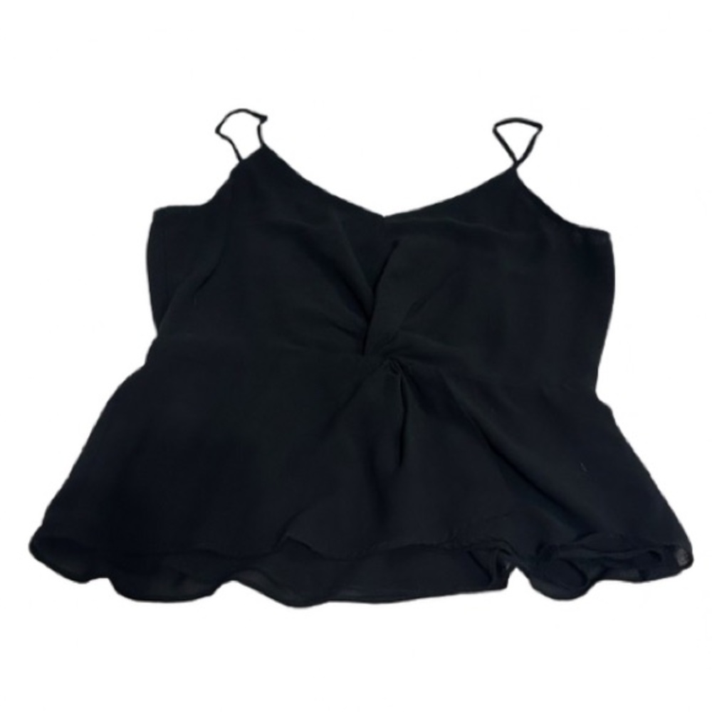 Naked Zebra Black Twist Front Peplum Cami Top – Size M